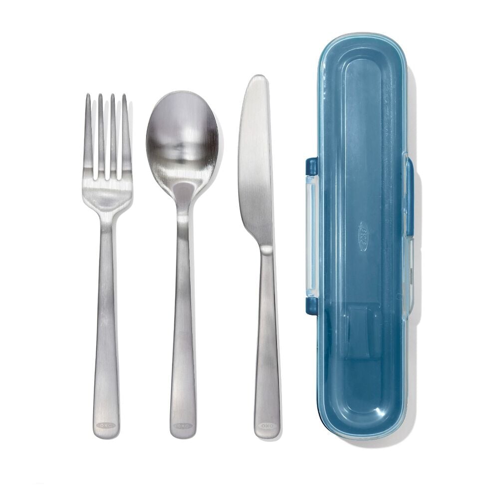 Prep & Go Stainless Steel Utensils With Case - Ocean Blue Z4