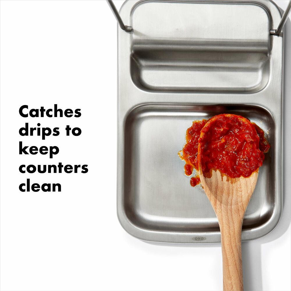 Stainless Steel Spoon Rest with Lid Holder A7