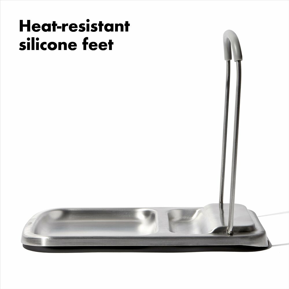 Stainless Steel Spoon Rest with Lid Holder A7