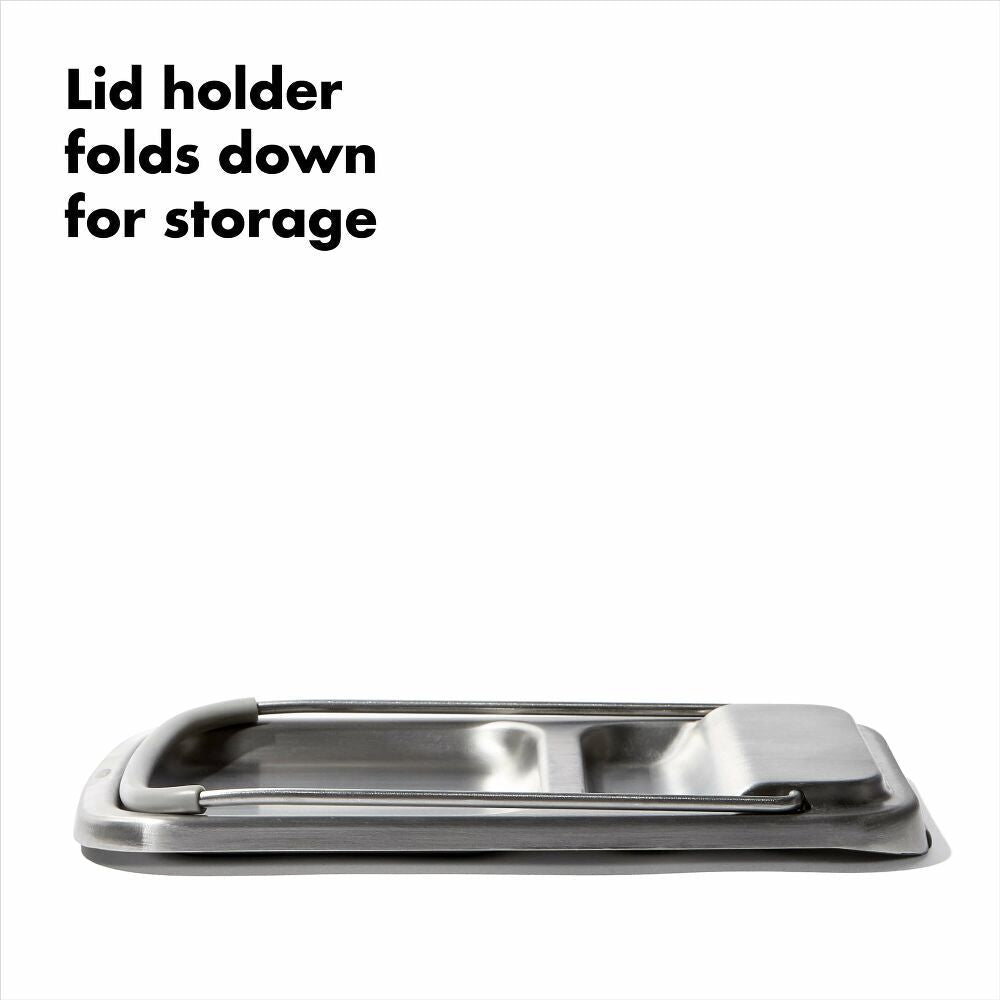 Stainless Steel Spoon Rest with Lid Holder A7