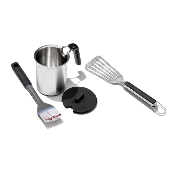Grilling Basting Pot and Brush Set & Grilling Precision Turner Bundle R4