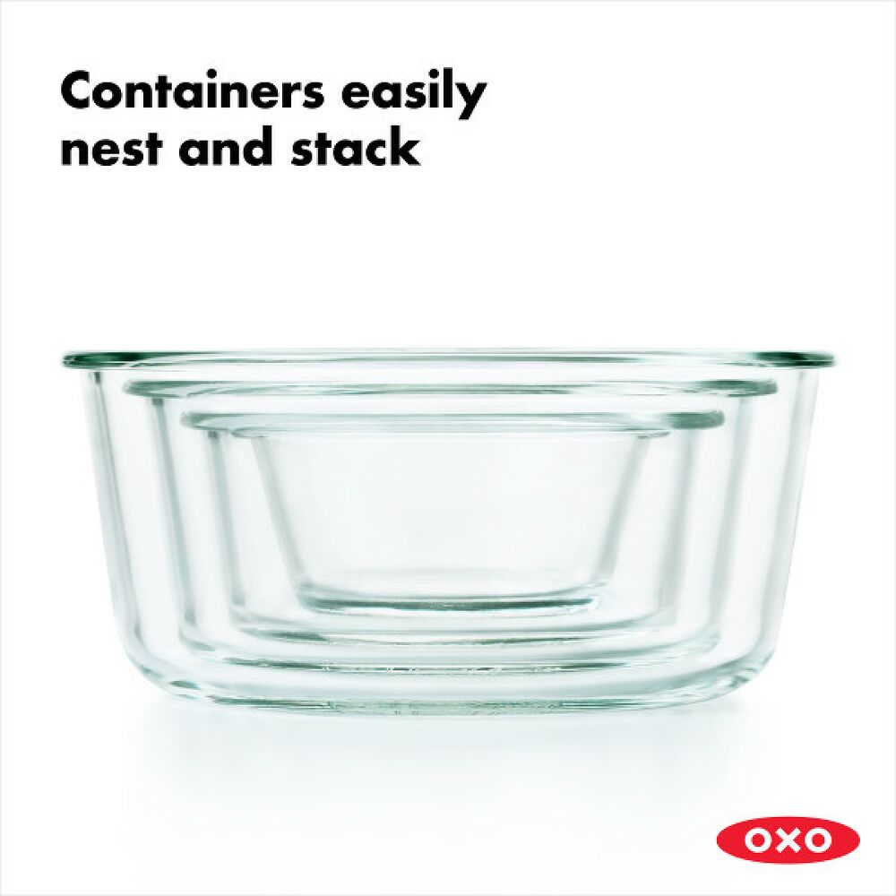 8 Piece Smart Seal Glass Round Container Set U3