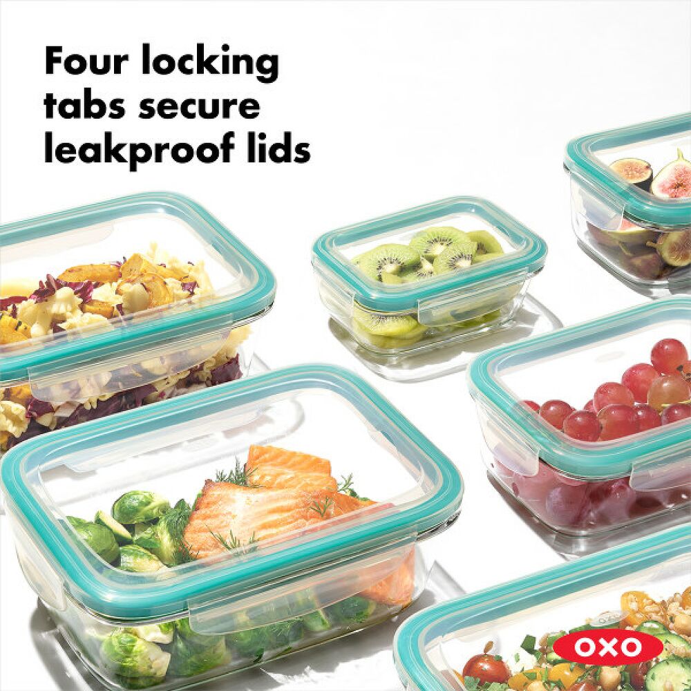 8 Piece Smart Seal Glass Round Container Set U3
