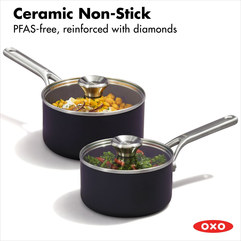 Ceramic Professional Non-Stick 4-Piece Saucepan Set (1.7 Qt & 2.3 Qt) Z6