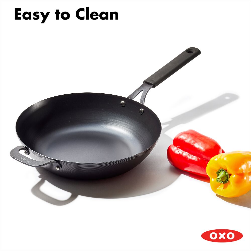 Carbon Steel Obsidian Series 12-Inch Wok with Silicone Sleeve G3