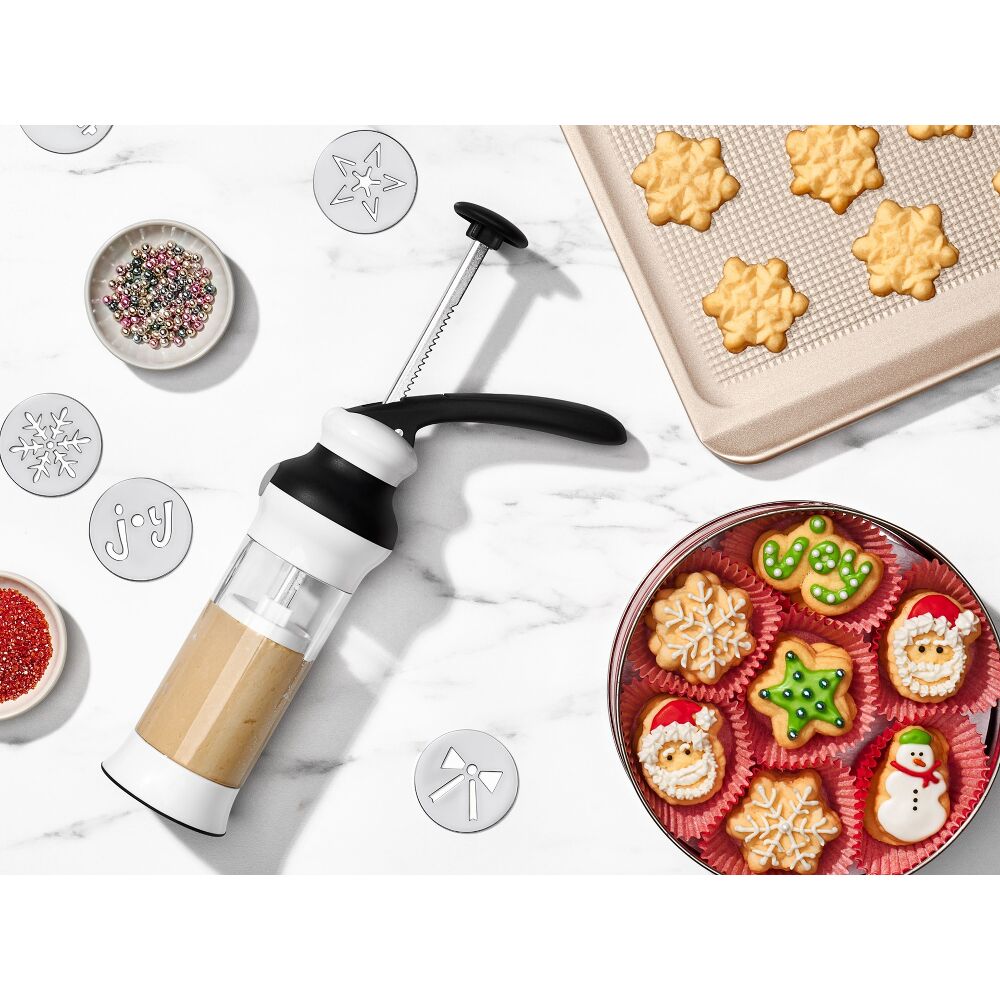 Holiday Cookie Press and Disk Set Bundle F8