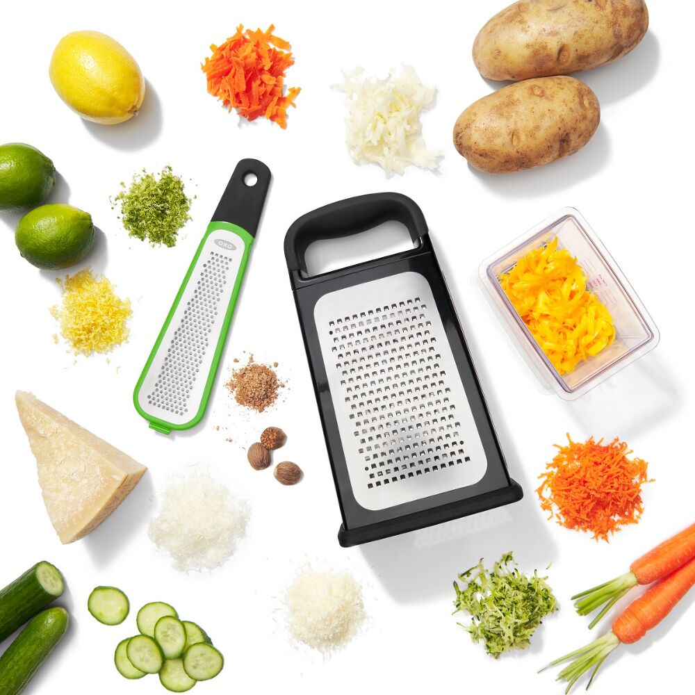 Etched Box Grater With Removable Zester B8
