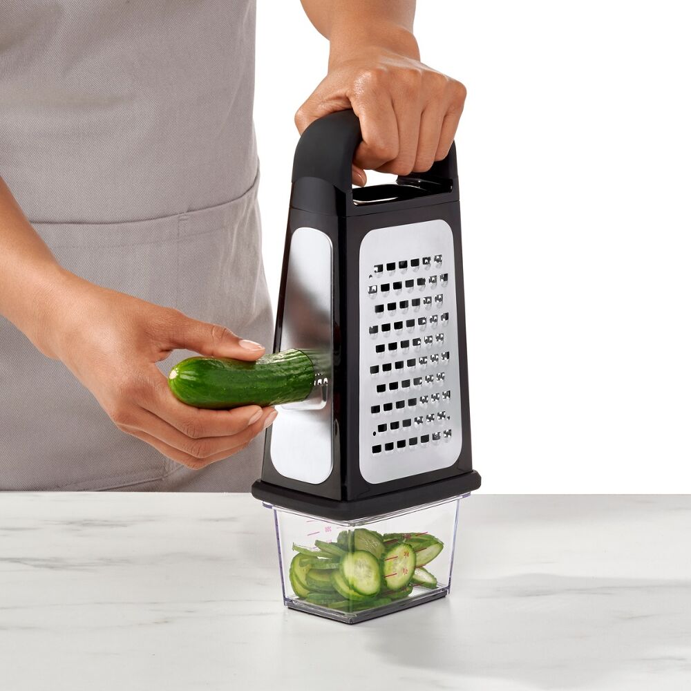 Etched Box Grater With Removable Zester B8