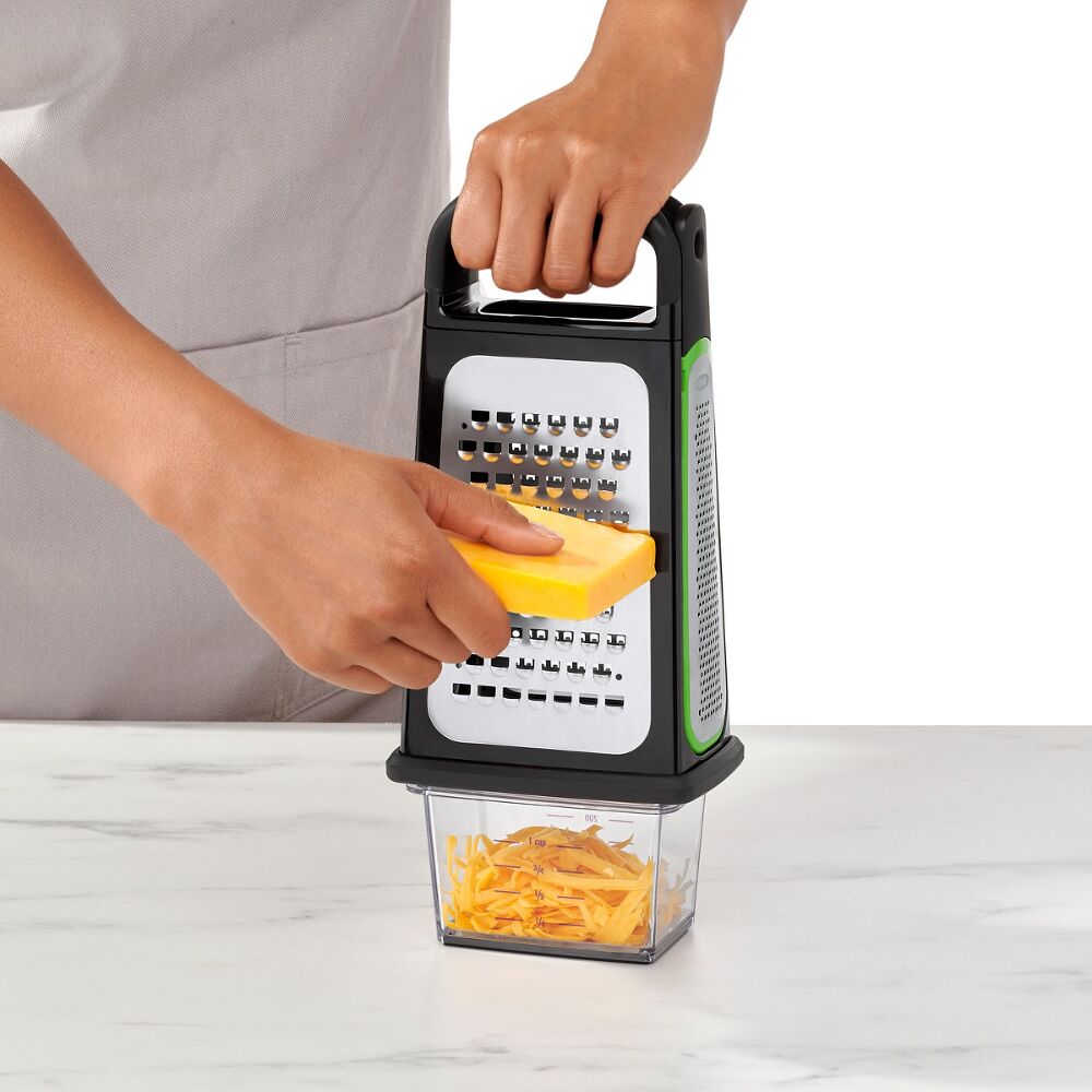 Etched Box Grater With Removable Zester B8