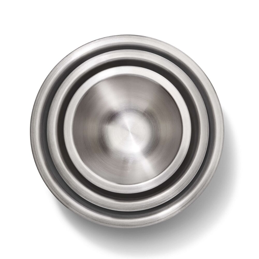3-Piece Stainless Steel Mixing Bowl Set - Blue/Gray U8