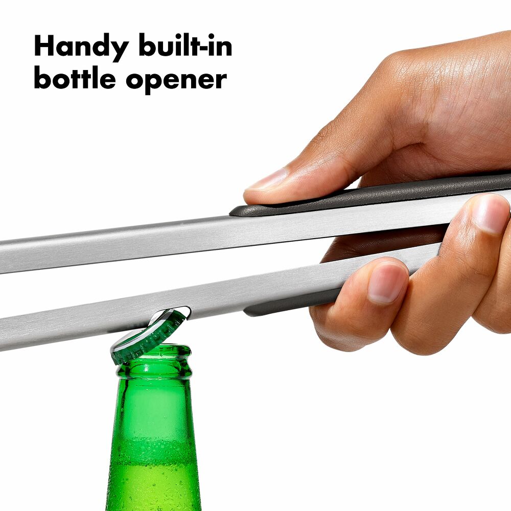 Grilling Tongs with Built-In Bottle Opener Q0