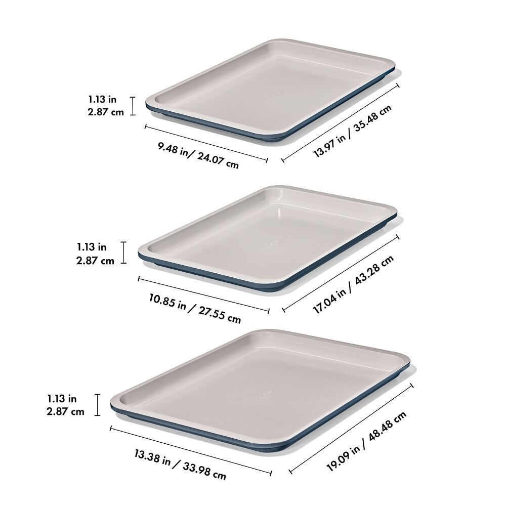 Non-Stick Pro Ceramic Coated Metal Bakeware 3 Pc Set C0