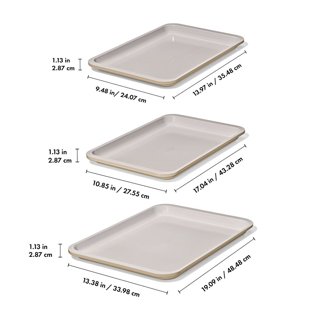 Non-Stick Pro Ceramic Coated Metal Bakeware 3 Pc Set C0
