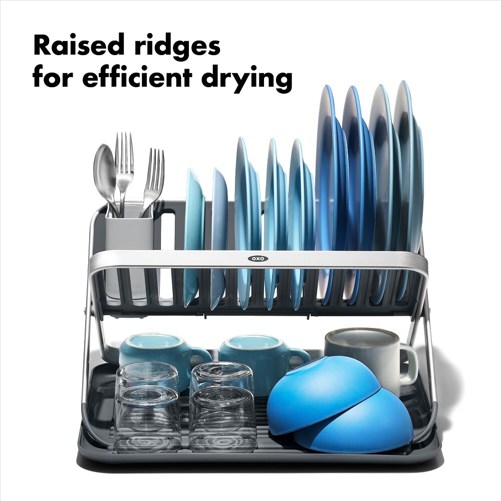 OXO Good Grips Aluminum Fold Flat Dish Rack T7