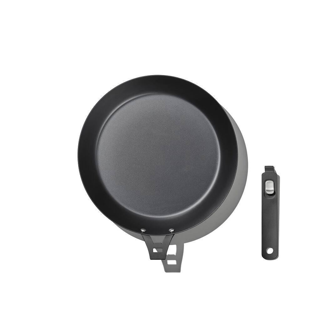 Outdoor 12-inch Carbon Steel Pan with Removable Handle J1