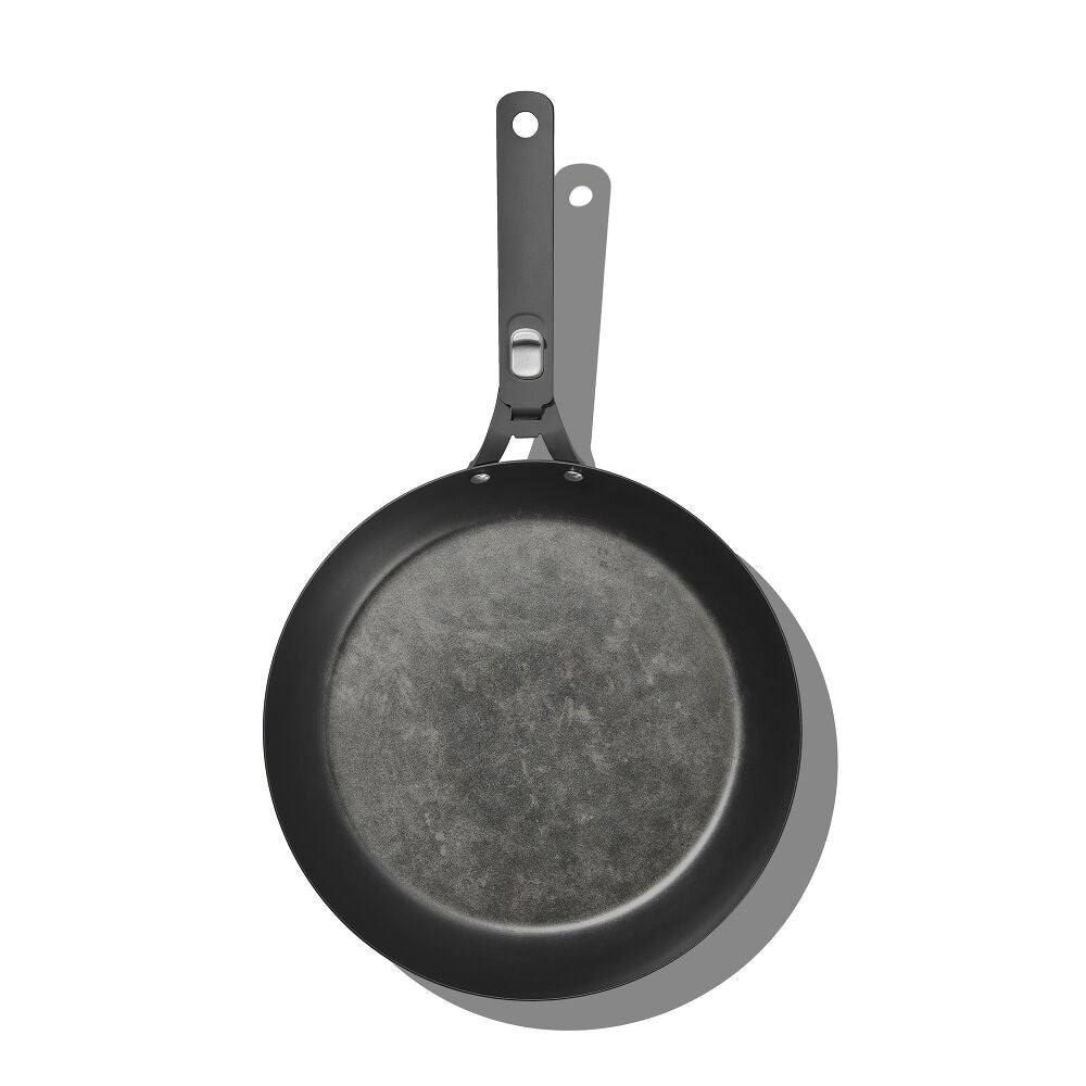 Outdoor 12-inch Carbon Steel Pan with Removable Handle J1