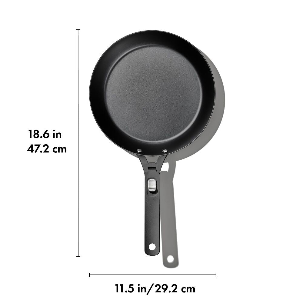 Carbon Steel With Removable Handle 10in Pan D8