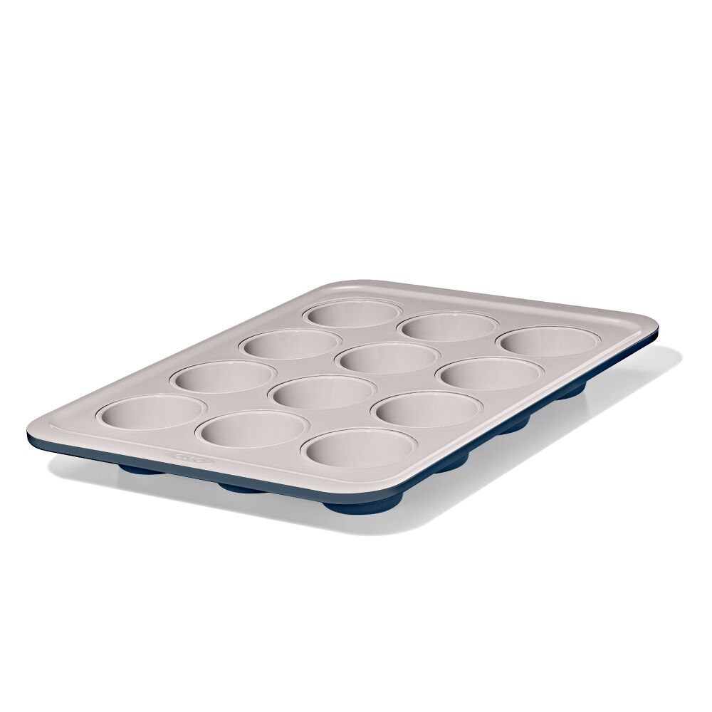 Non-Stick Pro Ceramic Coated Metal Bakeware 12 Cup Muffin Pan J7