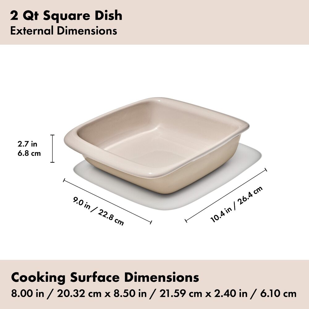 2 Qt Square Stoneware Baking Dish F1