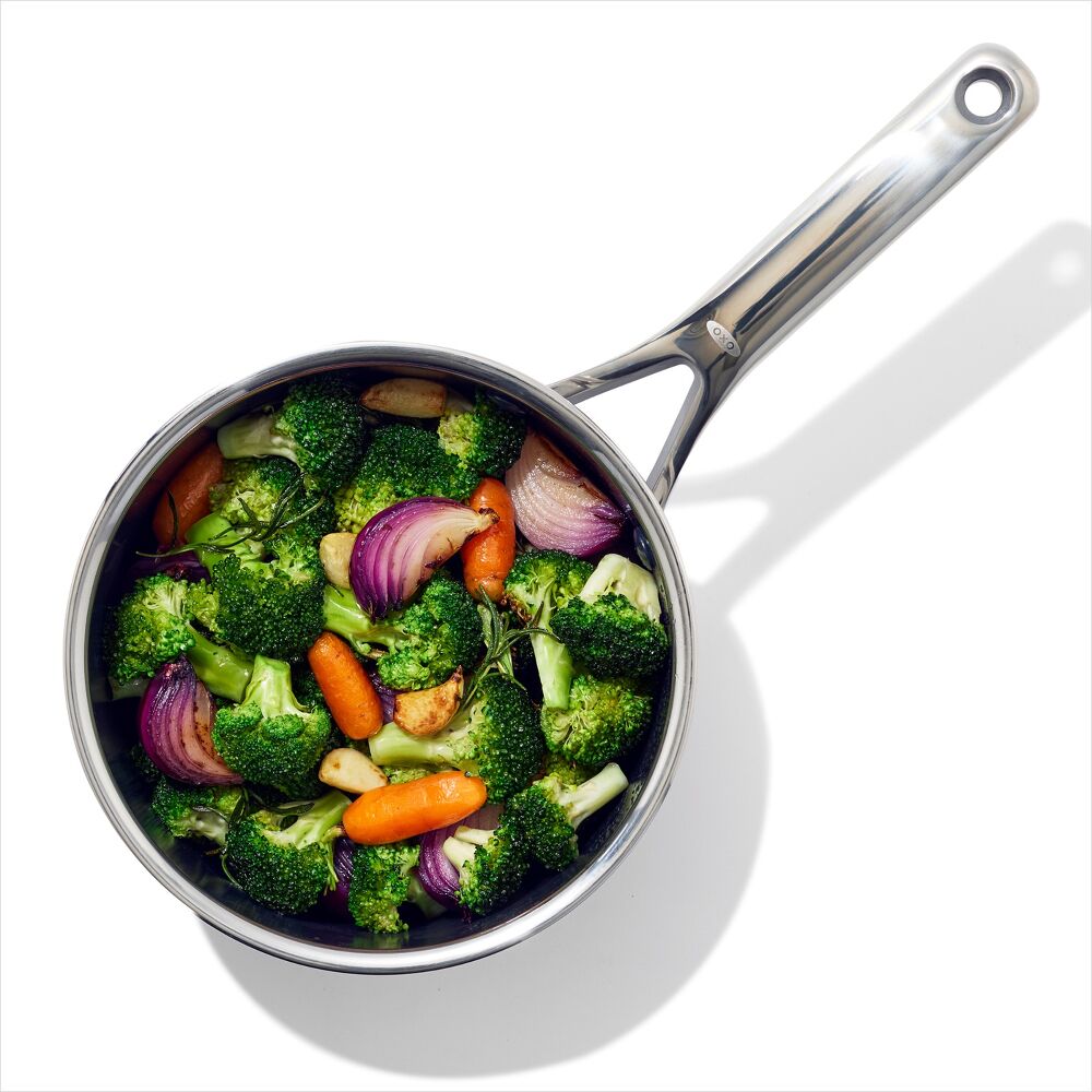 Trident Hybrid Non-Stick Stainless Steel 2.5 Qt Saucepan with Lid W6