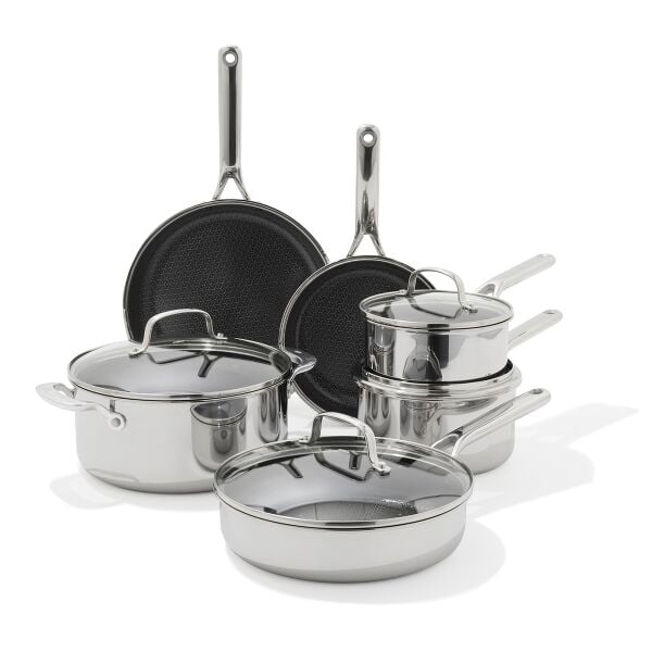 Trident Hybrid Non-Stick Stainless Steel 10-Piece Set S6