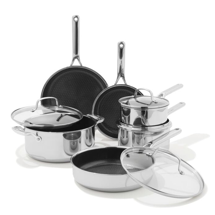 Trident Hybrid Non-Stick Stainless Steel 10-Piece Set S6