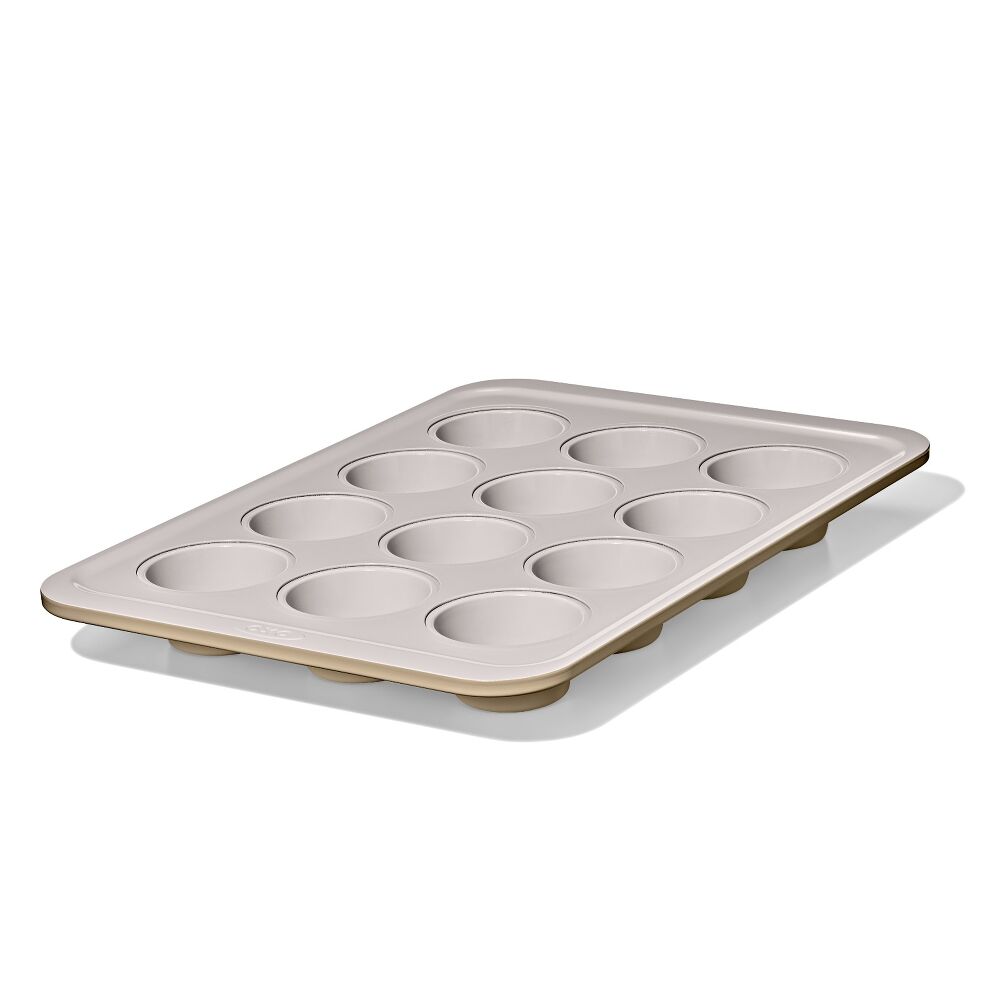 Non-Stick Pro Ceramic Coated Metal Bakeware 12 Cup Muffin Pan J7