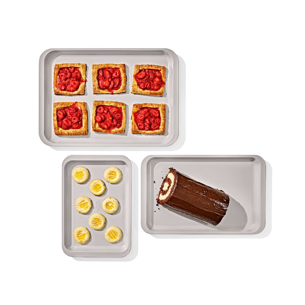 Non-Stick Pro Ceramic Coated Metal Bakeware 3 Pc Set C0