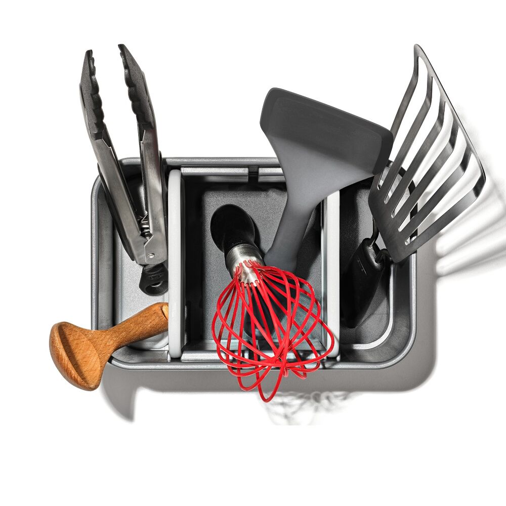 Adjustable Stainless Steel Utensil Holder - Large D4