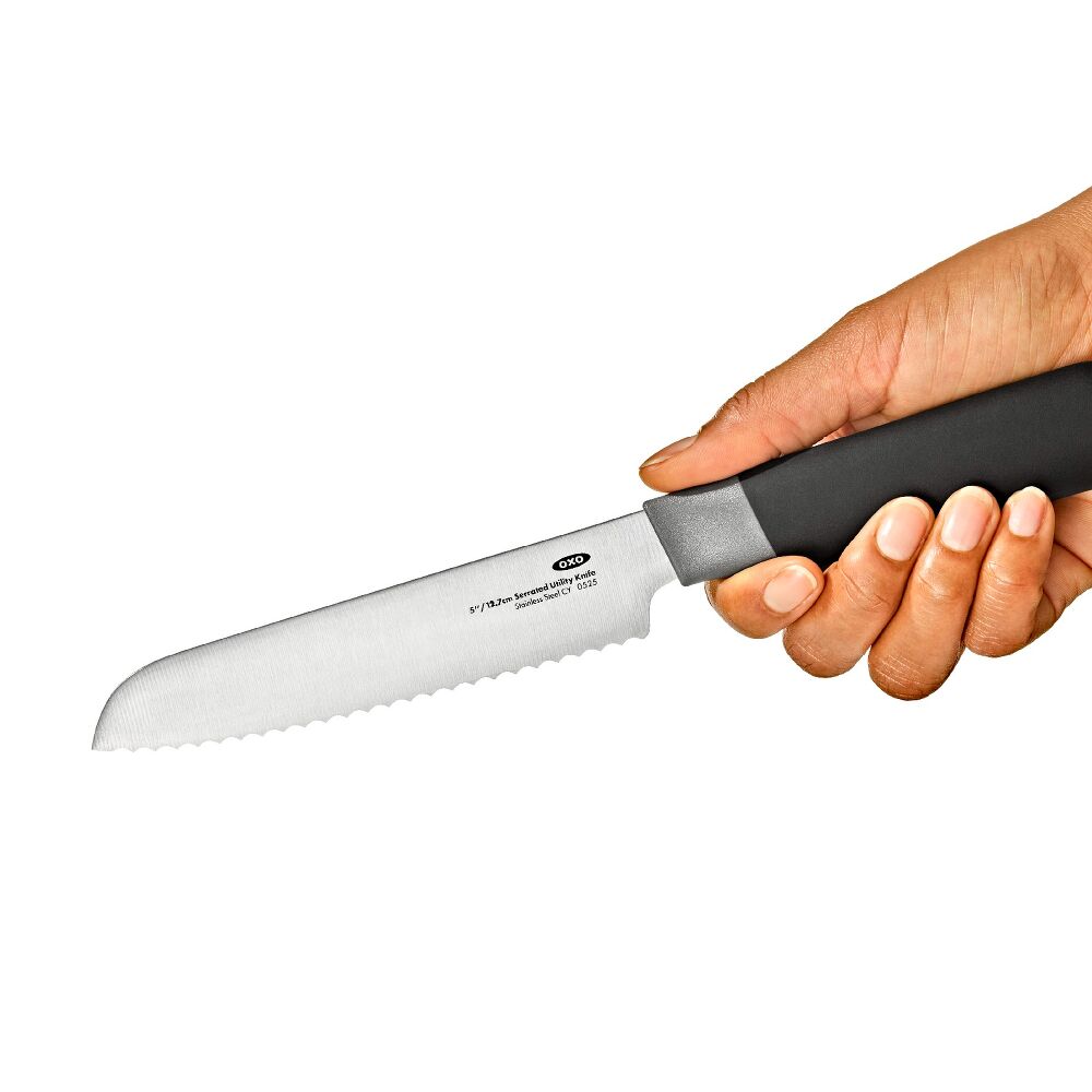 5 in Serrated Utility Knife with Locking Sheath B4