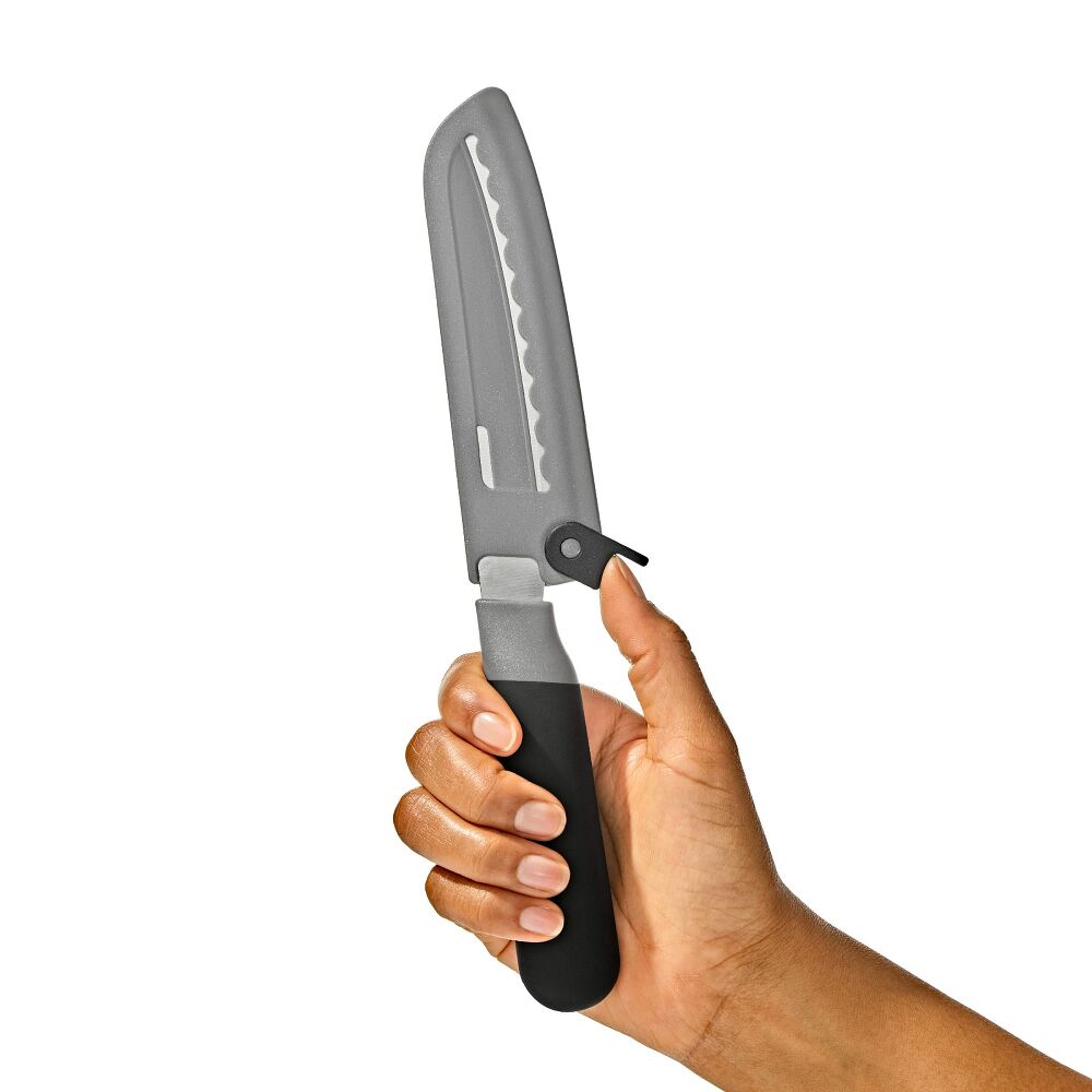 5 in Serrated Utility Knife with Locking Sheath B4