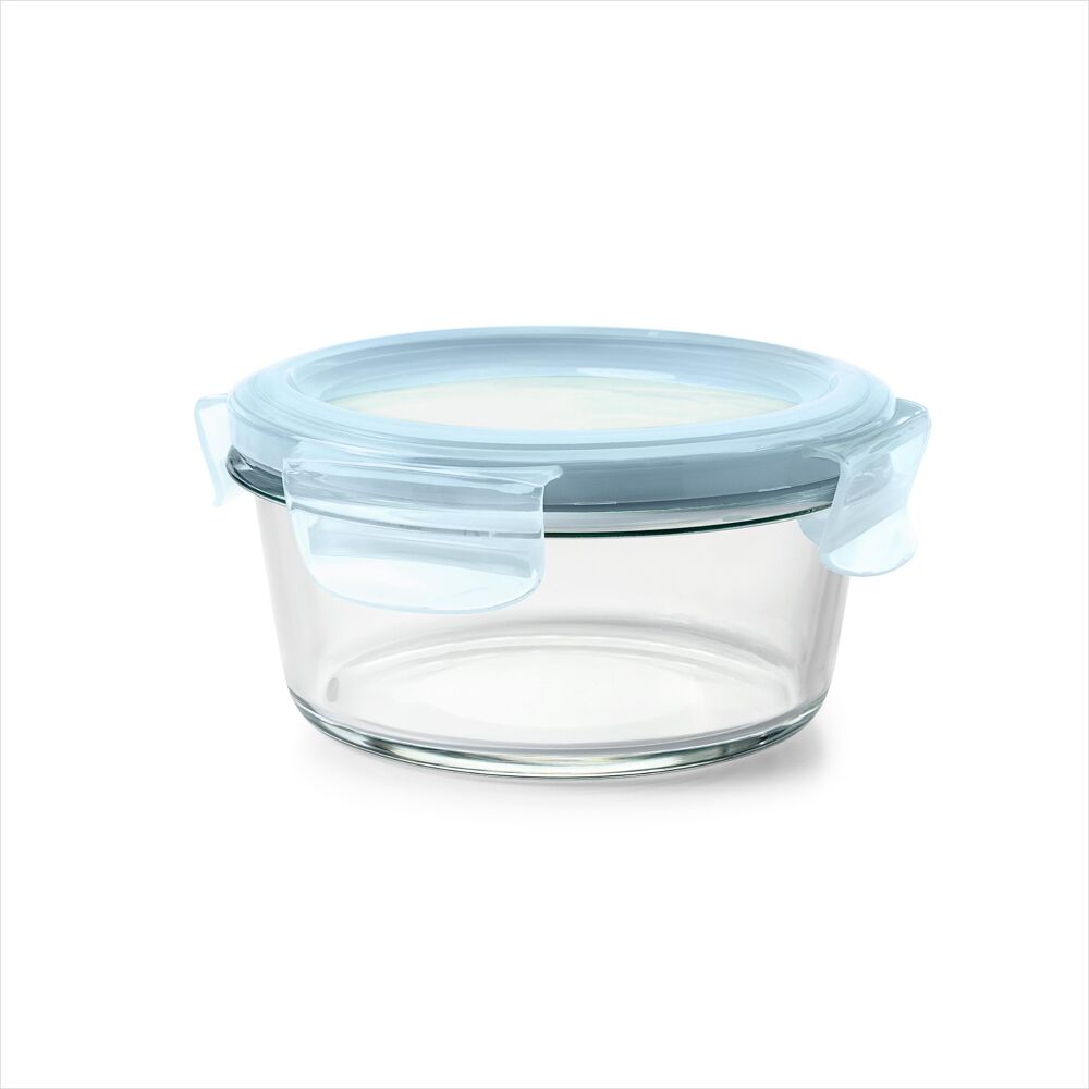 Smart Seal 2-Cup Glass Round Container - Arctic Blue L9