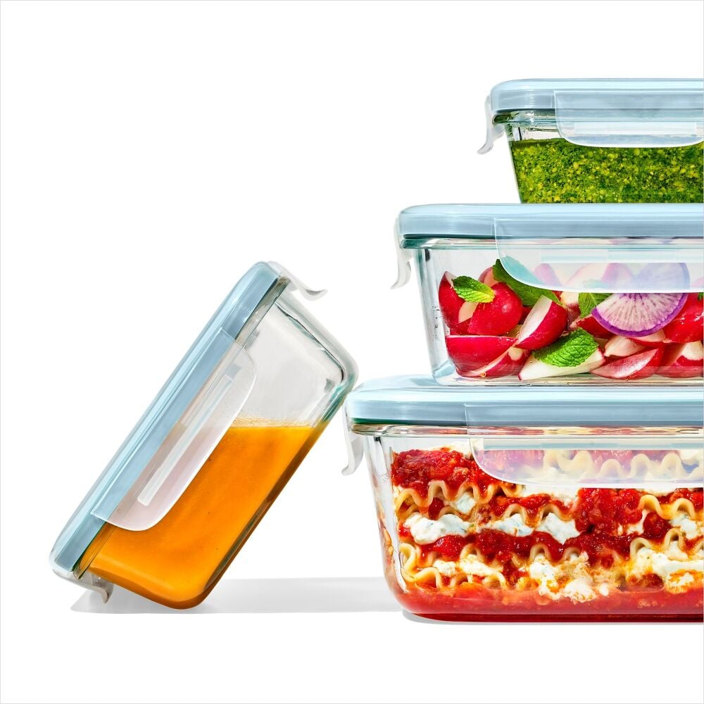 12-Piece Smart Seal Glass Container Set - Arctic Blue H6