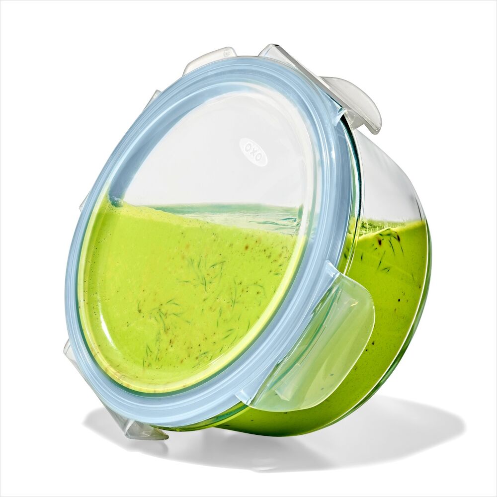 Smart Seal 2-Cup Glass Round Container - Arctic Blue L9