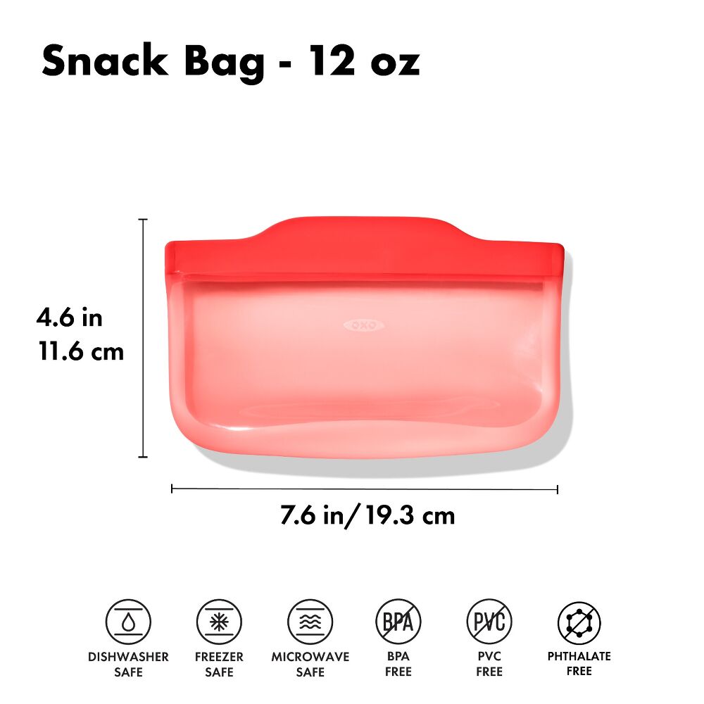 Silicone Reusable Bag - Snack Bag (12 oz) - Watermelon S8