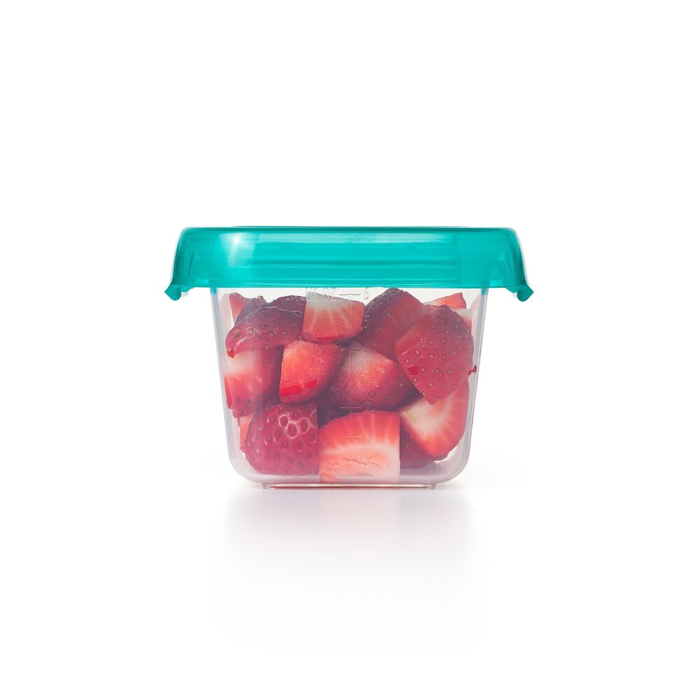 6 oz Baby Blocks™ Plastic Freezer Storage Containers - Tot Teal N2