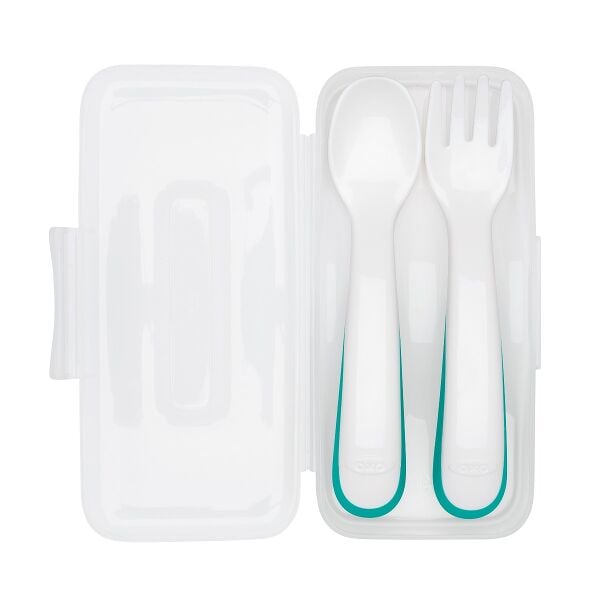 On-the-Go Plastic Fork and Spoon Set with Travel Case Z8