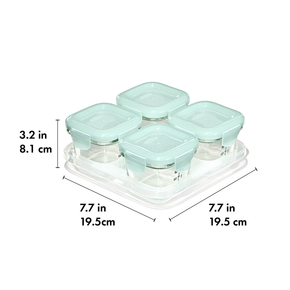 Glass Baby Blocks Food Storage Containers (4 oz) - Opal I3