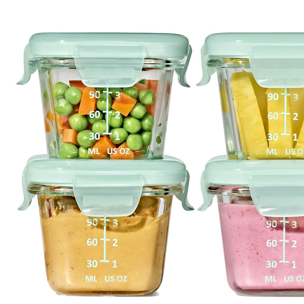 Glass Baby Blocks Food Storage Containers (4 oz) - Opal I3