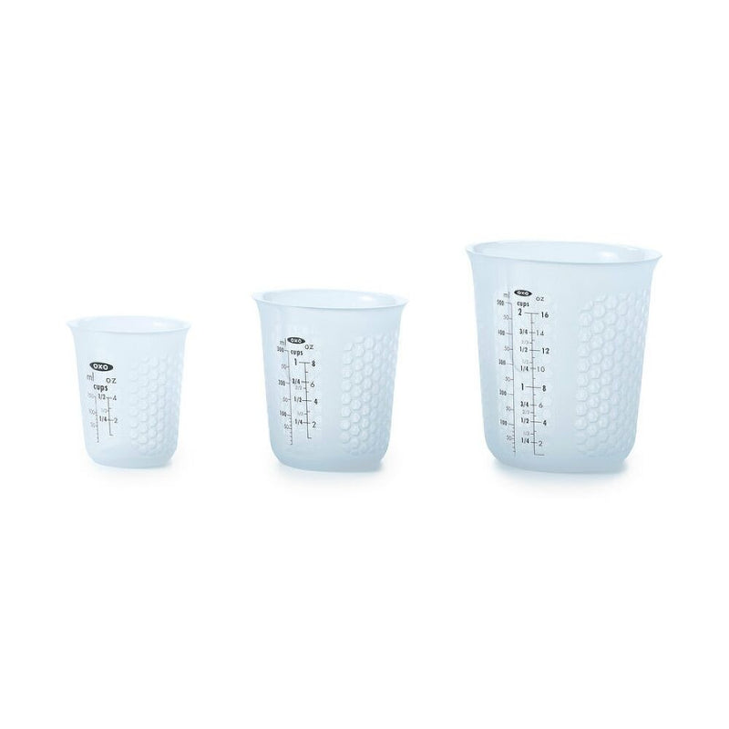 3 Piece Squeeze & Pour Silicone Measuring Cup Set Y0