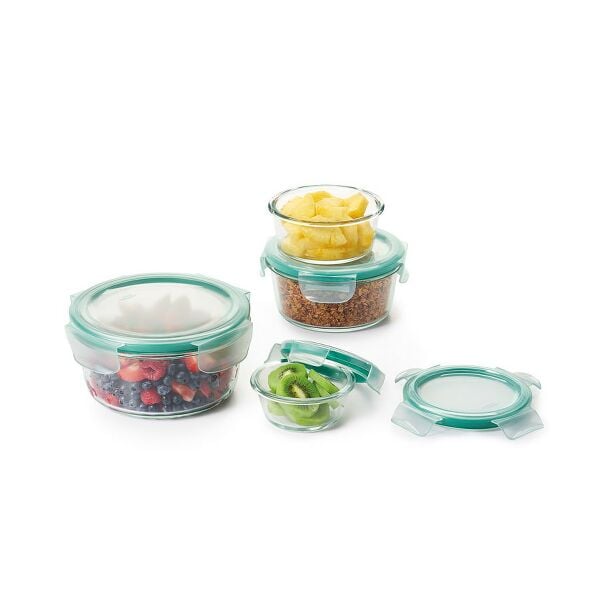 8 Piece Smart Seal Glass Round Container Set U3