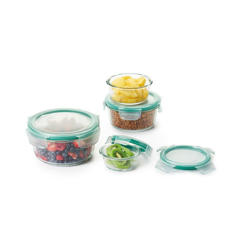 8 Piece Smart Seal Glass Round Container Set U3