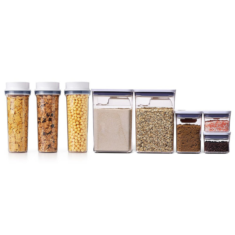 3 Piece Cereal Dispenser Set & 8-Piece POP Container Baking Set Bundle Q7