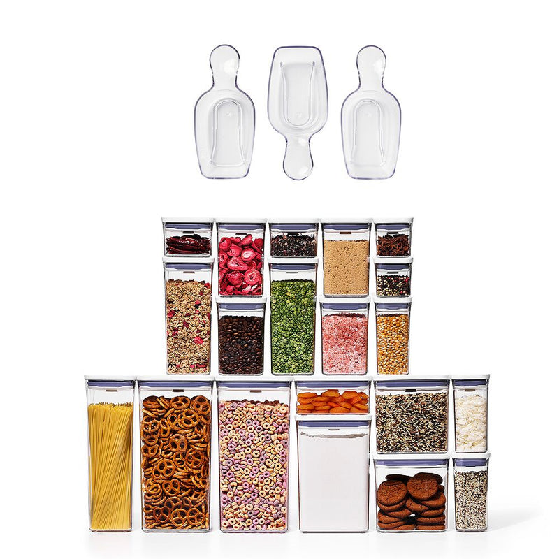 POP 3-Piece Scoop Set & 20-Piece POP Container Set Bundle F9