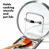 Stainless Steel Spoon Rest with Lid Holder A7
