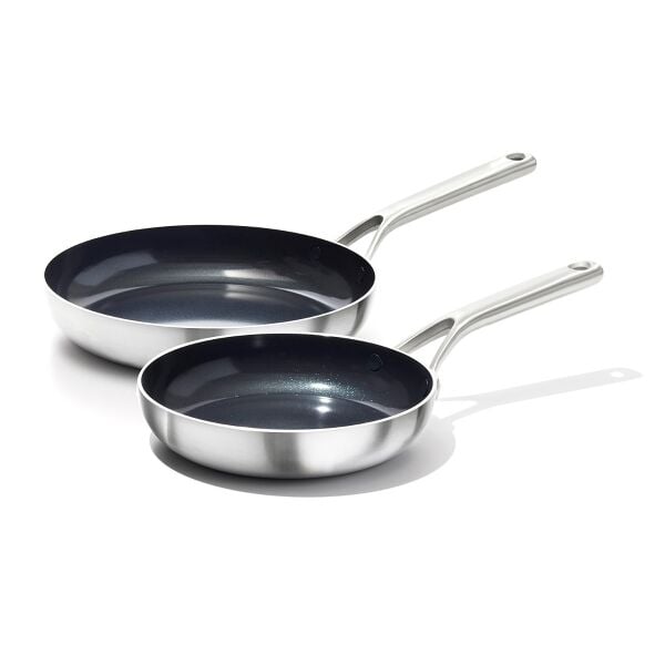 Stainless Steel Mira Series 2 Pack Frypans - Ceramic M8
