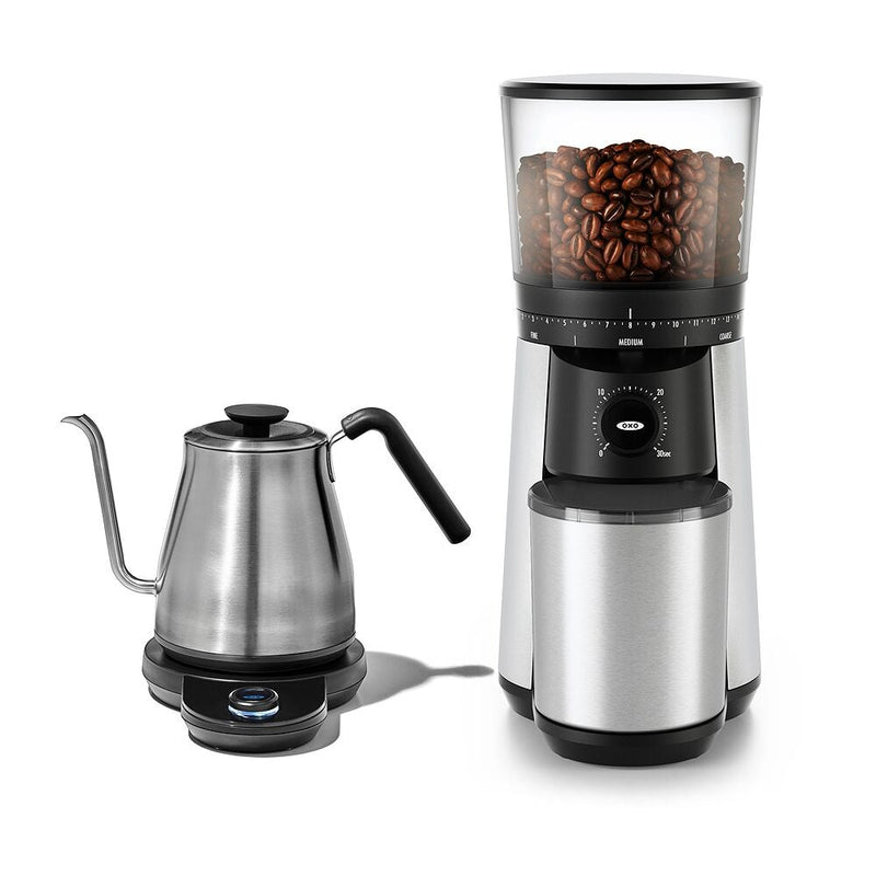 Adjustable Temperature Pour-Over Kettle & Conical Burr Coffee Grinder Bundle O6