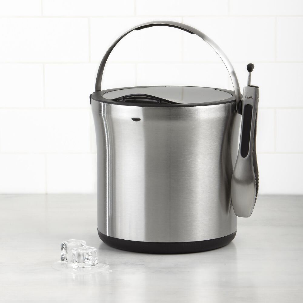 Steel Ice Bucket & Tong Set K6