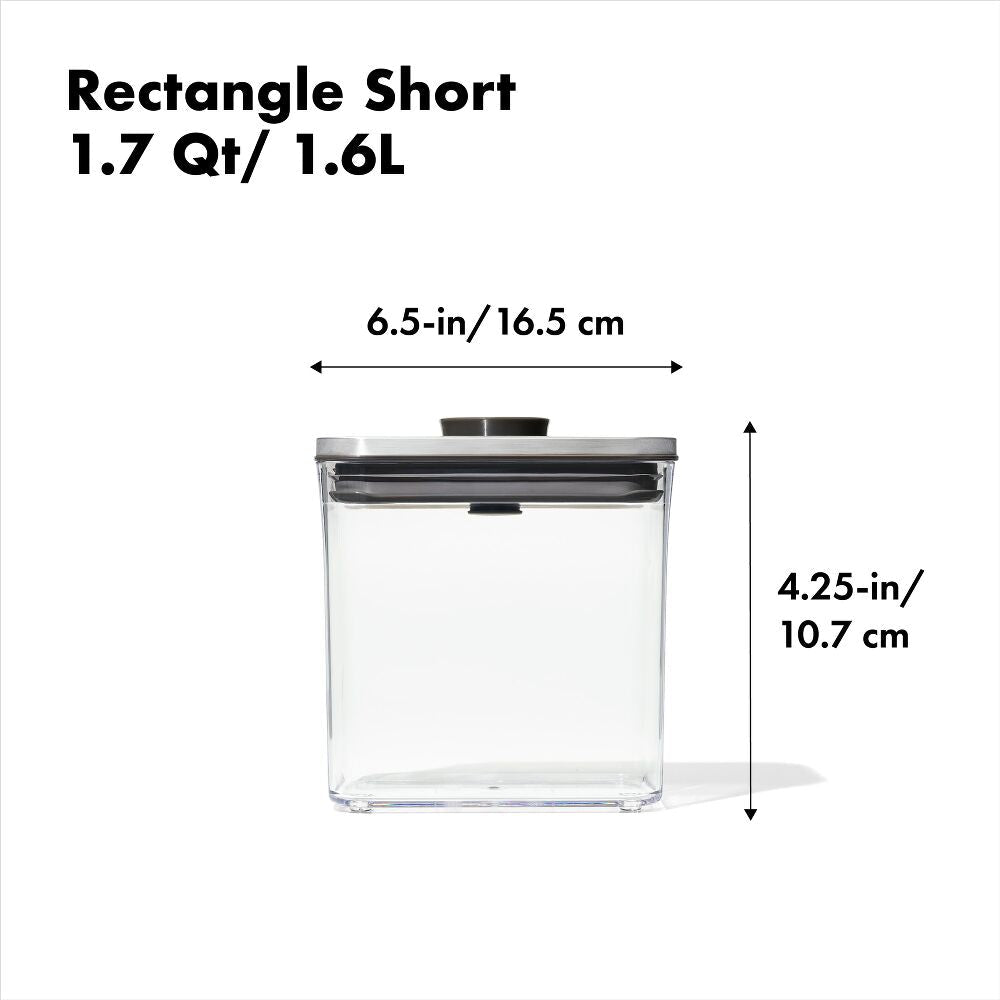 POP Container - Rectangle Short (1.7 Qt/1.6 L) - Matte Black W7