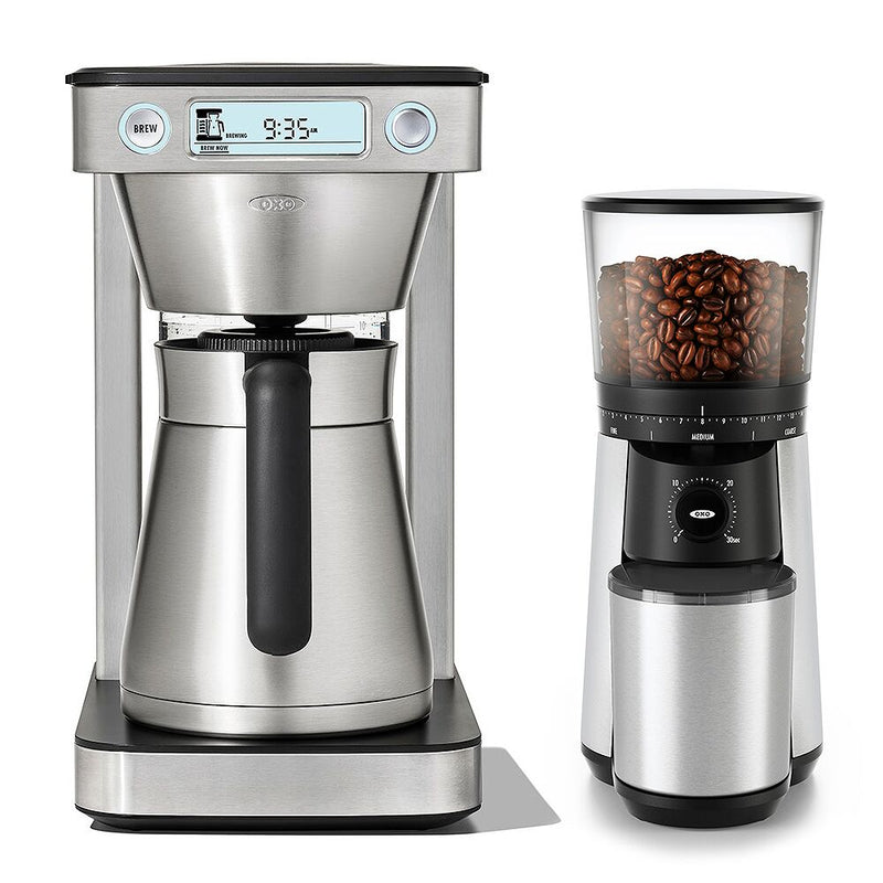 12-Cup Coffee Maker with Podless Single-Serve Function & Conical Burr Coffee Grinder Bundle R8